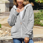 Zip Up Drawstring Hooded Jacket