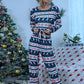 Printed Drawstring Top and Pants Set