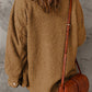 Fuzzy Button Up Pocketed Jacket