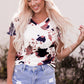 Tie-Dye V-Neck Short Sleeve Tee Shirt
