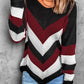 Eyelet Color Block Long Sleeve Sweater