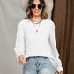 Openwork Round Neck Raglan Sleeve Sweater