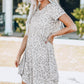 Leopard Print Empire Waist Babydoll Dress