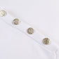 Striped Decorative Button Mock Neck Sweater