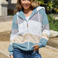 Striped Zip Up Drawstring Hooded Jacket