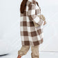 Plaid Open Front Dropped Shoulder Coat