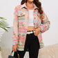 Geometric Button Down Collared Jacket