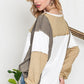 Color Block Exposed Seam Boat Neck Sweatshirt
