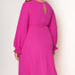 Twist Front V-Neck Flounce Sleeve Dress