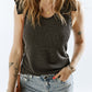 Ribbed Ruffle Shoulder Tank