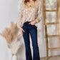 Hailey & Co Embroidered Printed Balloon Sleeve Blouse
