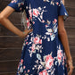 Floral Round Neck Cold-Shoulder Dress
