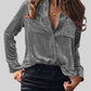 Button Up Collared Shirt with Breast Pockets