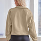 Half Zip Collared Neck Long Sleeve Sweatshirt