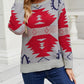 Printed Round Neck Long Sleeve Sweater
