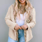 Leopard Snap Down Pocketed Collared Neck Jacket