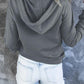 Half Snap Drawstring Long Sleeve Hoodie
