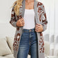 Leopard Open Front Dropped Shoulder Cardigan