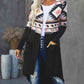 Printed Open Front Cardigan with Pockets