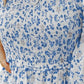 Smocked Floral Square Neck Balloon Sleeve Dress