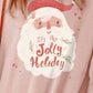 Santa Graphic Round Neck Slit Sweatshirt