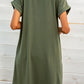 Scoop Neck Short Sleeve Pocket Dress