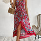 Bohemian Decorative Button Spaghetti Strap Dress