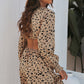 Printed Round Neck Cutout Dress