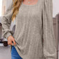 Square Neck Long Sleeve Top