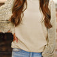 Leopard Print Long Sleeve Ribbed Knit Blouse