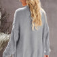 Waffle-Knit Open Front Dropped Shoulder Sweater