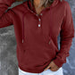 Half Snap Drawstring Long Sleeve Hoodie