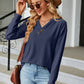 V-Neck Long Sleeve Blouse