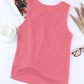 Waffle-Knit Round Neck Tank