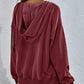 Dropped Shoulder Slit Hoodie