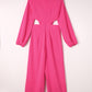 Balloon Sleeve Cutout Plunge Jumpsuit