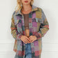 Plaid Collared Neck Button Front Jacket