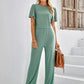 Textured Flutter Sleeve Top and Pants Set