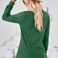 Notched Button Detail Long Sleeve T-Shirt