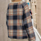 Plaid Round Neck Long Sleeve Sweatshirt