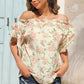 Floral Frill Trim Off-Shoulder Blouse