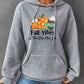 FALL VIBES Graphic Hoodie with Front Pocket