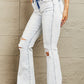 BAYEAS Mid Rise Acid Wash Distressed Jeans