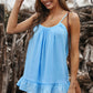 Ruffle Hem Adjustable Spaghetti Strap Cami