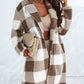 Plaid Open Front Dropped Shoulder Coat