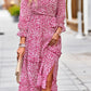 Leopard Surplice Tie Belt Slit Dress
