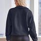 Half Zip Collared Neck Long Sleeve Sweatshirt