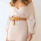 Surplice Neck Long Sleeve Sweater Dress