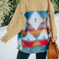 Dropped Shoulder Long Sleeve Printed Denim Jacket