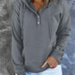Half Snap Drawstring Long Sleeve Hoodie